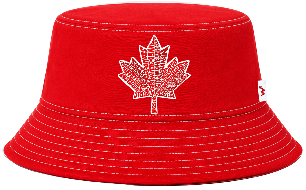 REVERSIBLE WordUPart 2026 CANADA MENS SOCCER TEAM BUCKET HAT RED