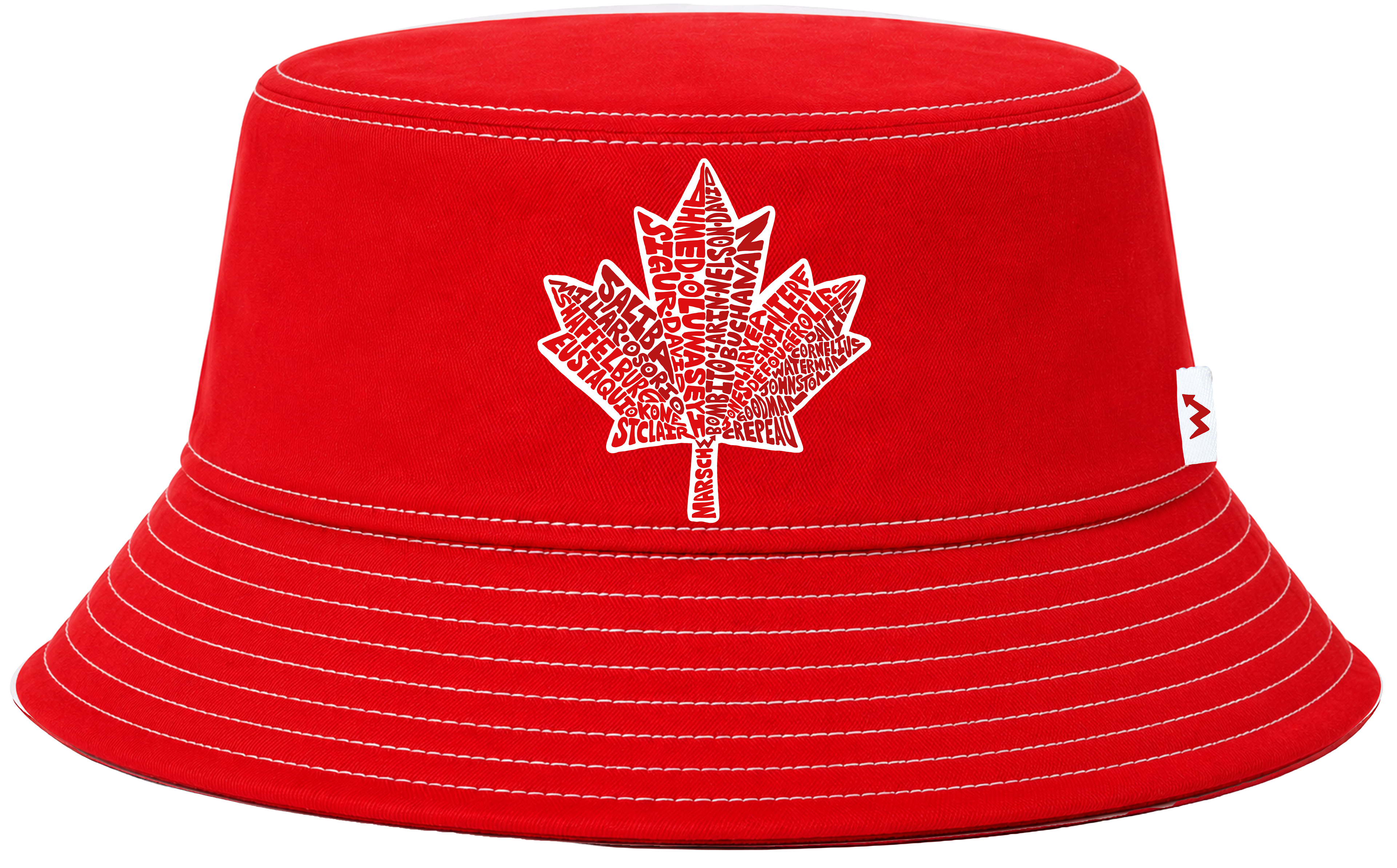 REVERSIBLE WordUPart 2026 CANADA MENS SOCCER TEAM BUCKET HAT RED