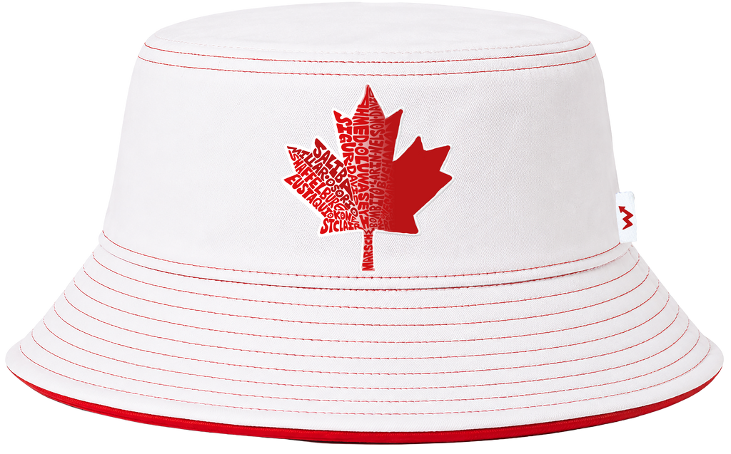 REVERSIBLE WordUPart 2026 CANADA MENS SOCCER TEAM BUCKET HAT RED