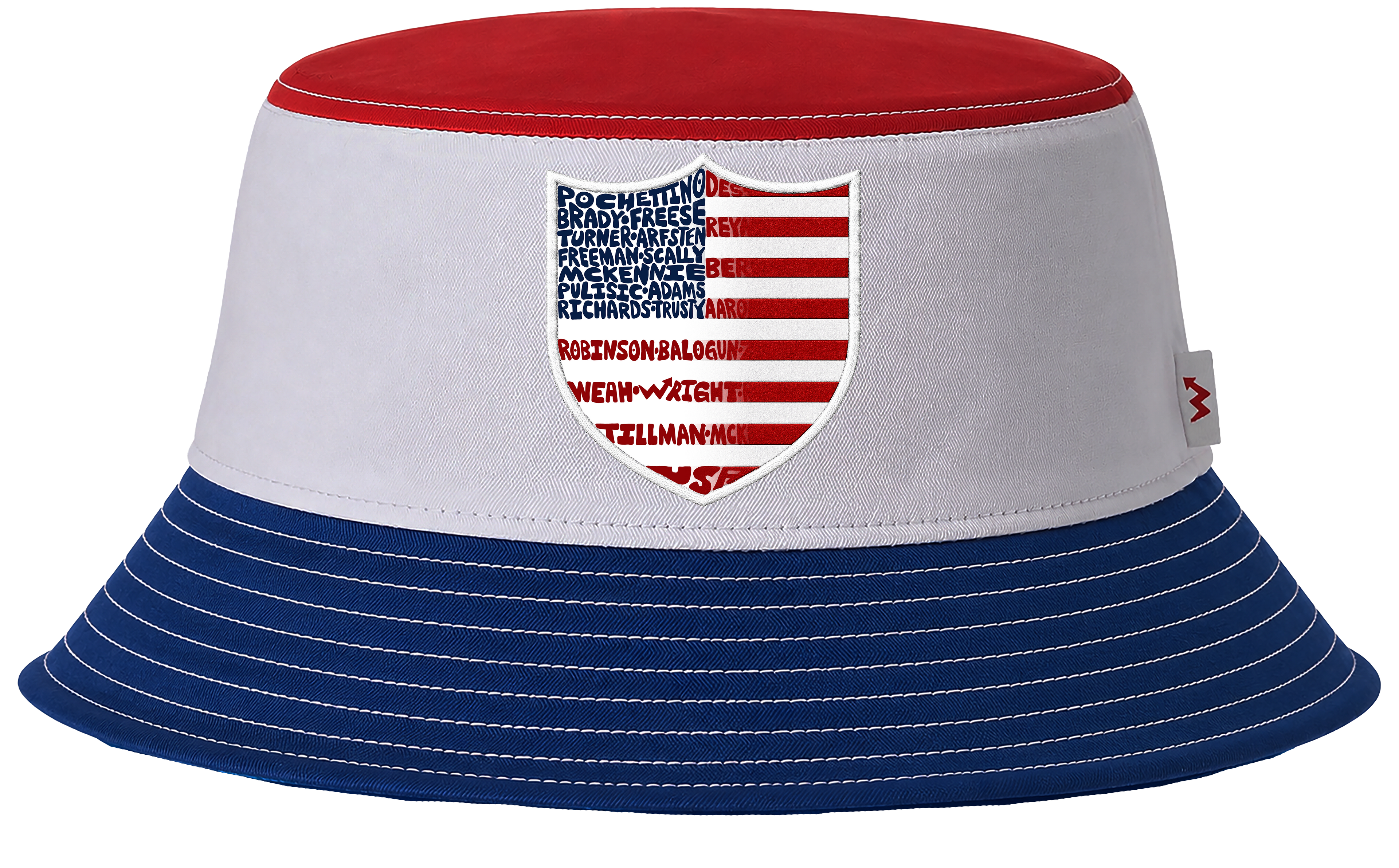 REVERSIBLE WordUPart 2026 USA MENS SOCCER TEAM BUCKET HAT RED WHITE + BLUE