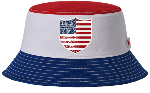 REVERSIBLE WordUPart 2026 USA MENS SOCCER TEAM BUCKET HAT RED WHITE + BLUE